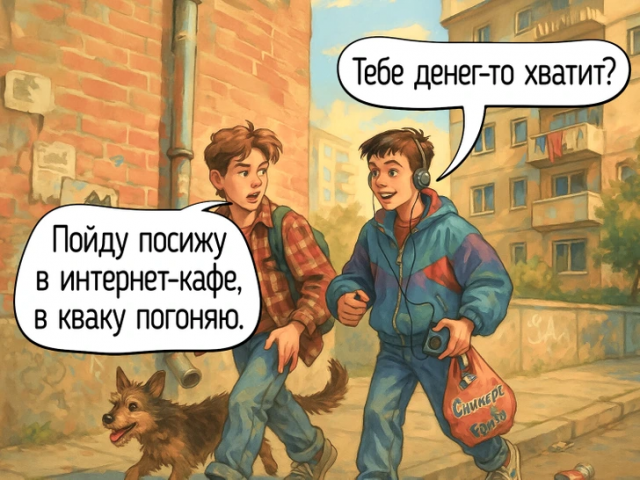 Поиграть в компьютерные игры ходили в интернет-кафе — дома с интернетом было туго