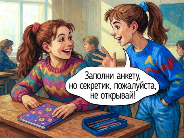 Главным тестом на совместимость было заполнить друг другу анкеты с самыми важными в жизни вопросами