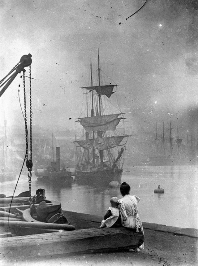 На северном берегу реки Темзы, Лондон, 1890 год. На северном берегу реки Темзы, Лондон, 1890 год.
