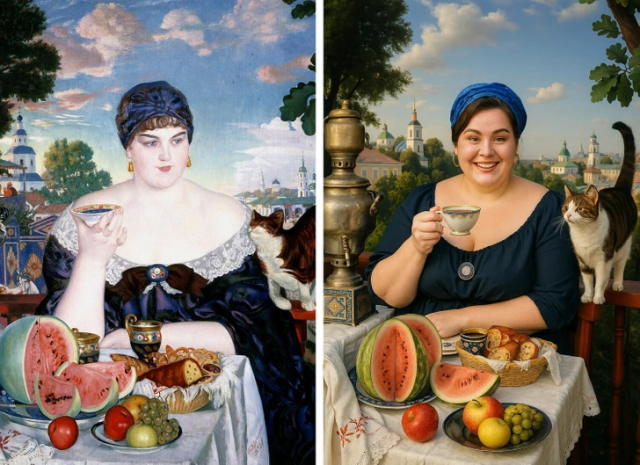 Борис Кустодиев, «Купчиха за чаем» Борис Кустодиев, «Купчиха за чаем»