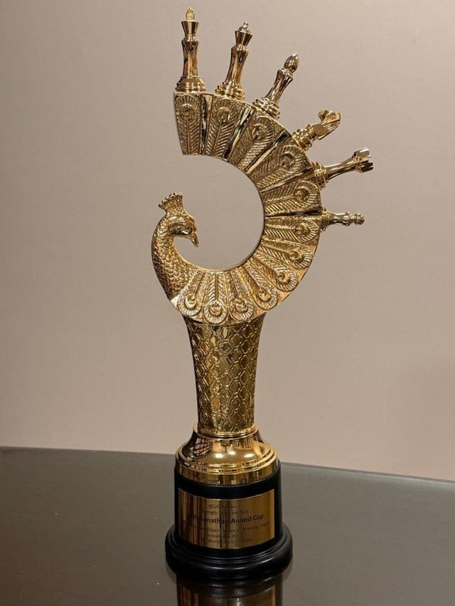 Трофей чемпионата мира по шахматам 2025 года, проходящего в Индии