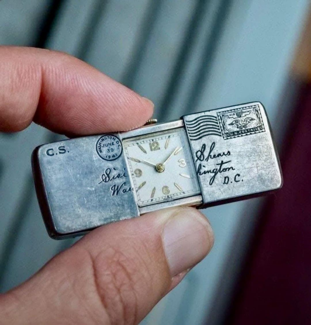 Необычный дизайн карманных часов Cartier Envelope Watch, 1941 год