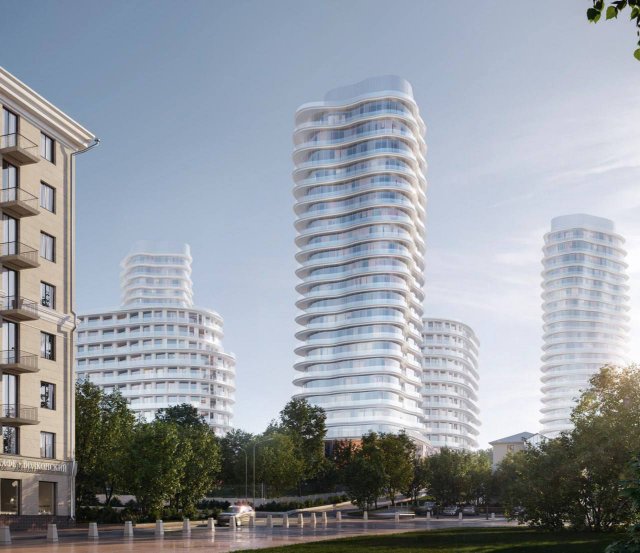 Проект жилых домов за Белым домом в Москве