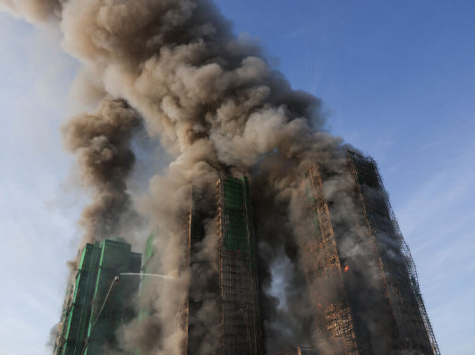 Пожар в башнях в Гонконге