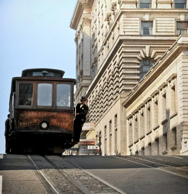 Канатный трамвай, Сан-Франциско, 1946 год.