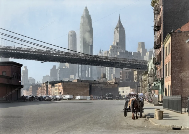 Вид на Саут-стрит, Нью-Йорк, 1933 год.