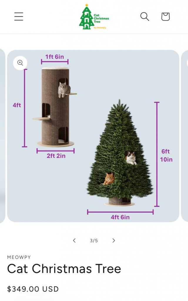 История вечного конфликта закончена: в продажу поступили новогодние елки для котов