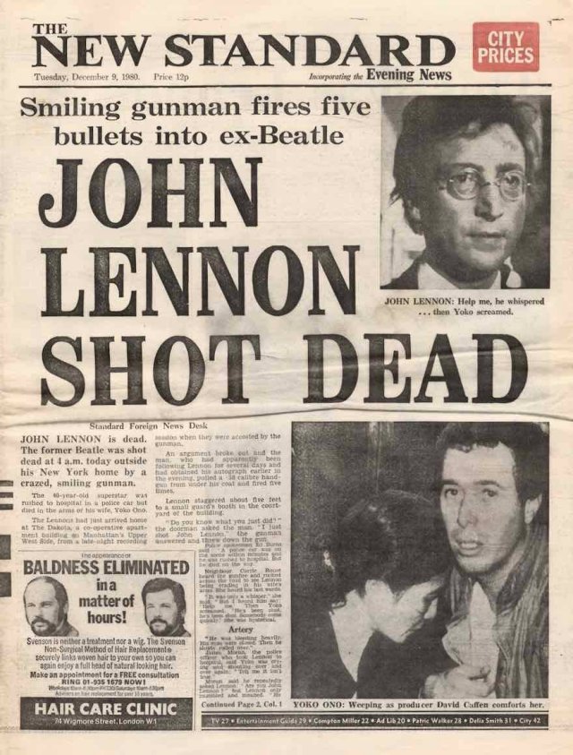 45 лет назад в Нью-Йорке, в 22:50, был убит Джон Леннон