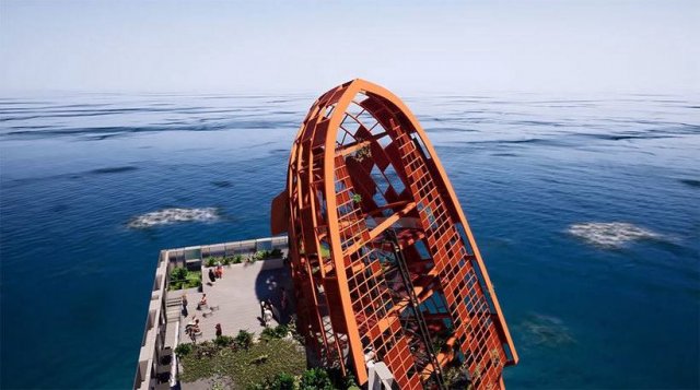 В Праге появится необычный небоскреб Top Tower в видео затонувшего коробля