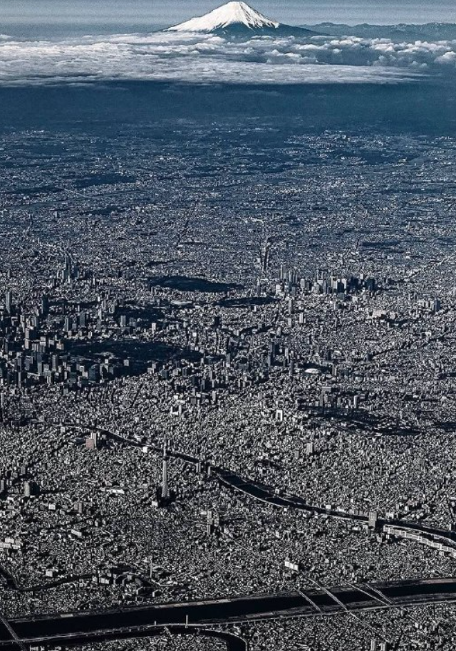 Вид на Токио с высоты птичьего полета