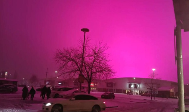 Розовое небо в Бирмингеме