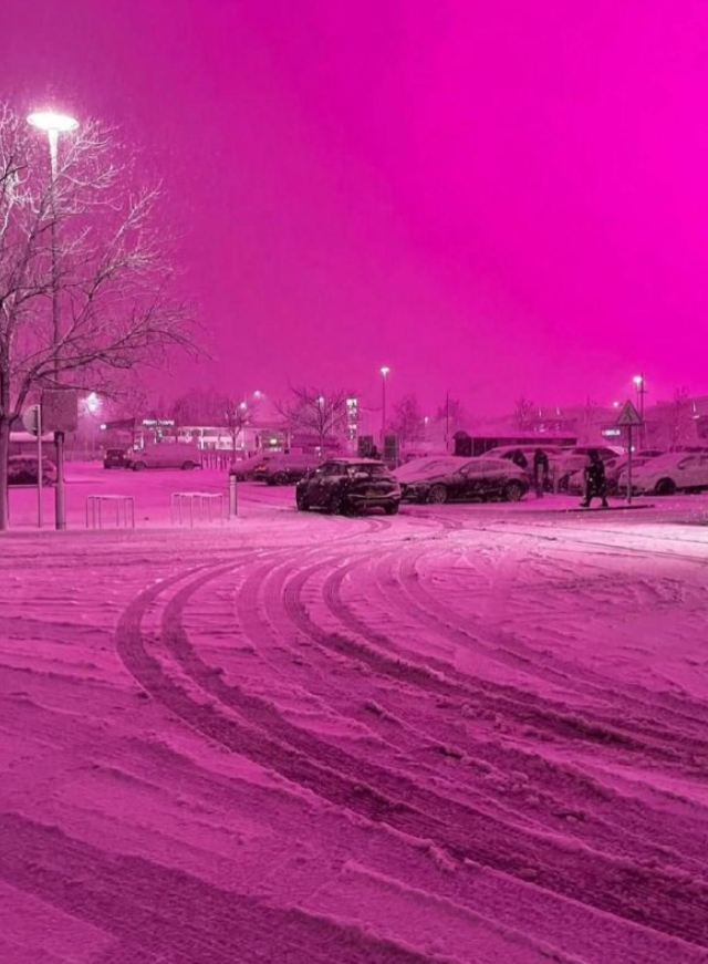 Розовое небо в Бирмингеме