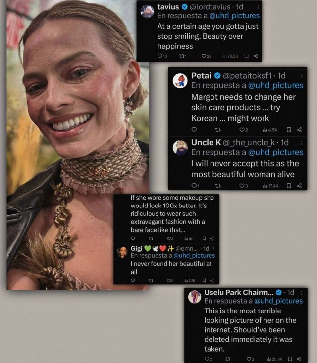 Марго Робби захейтили в соцсетях из-за фото без ретуши