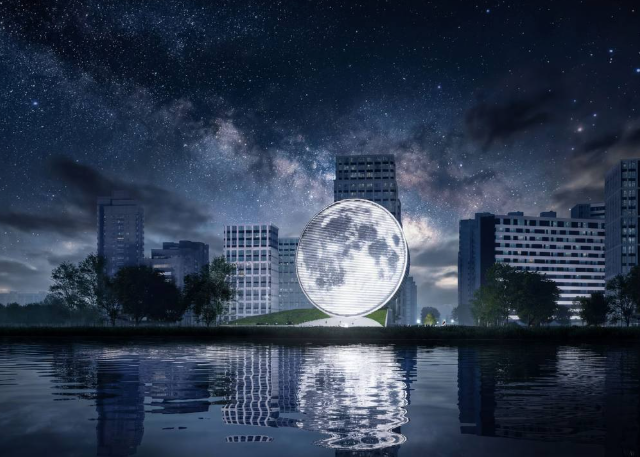 Проект офисного здания в виде Луны в Казани