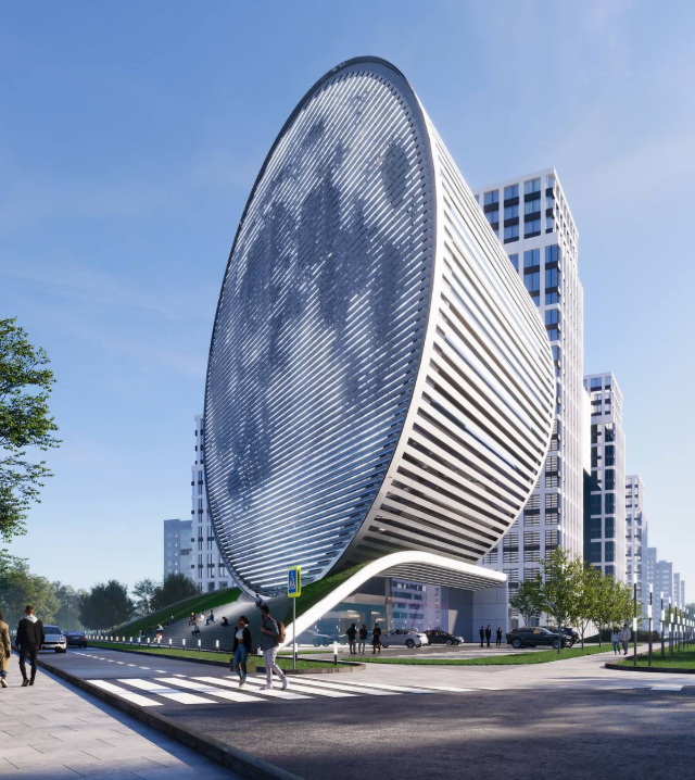 Проект офисного здания в виде Луны в Казани