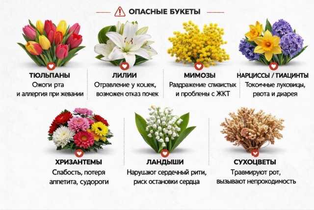 Какие цветы нельзя дарить девушкам-кошатницам