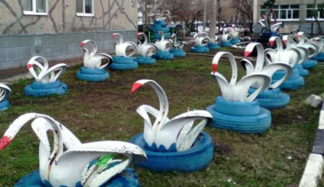 Россиян предупредили о штрафах за использование старых покрышек в клумбах