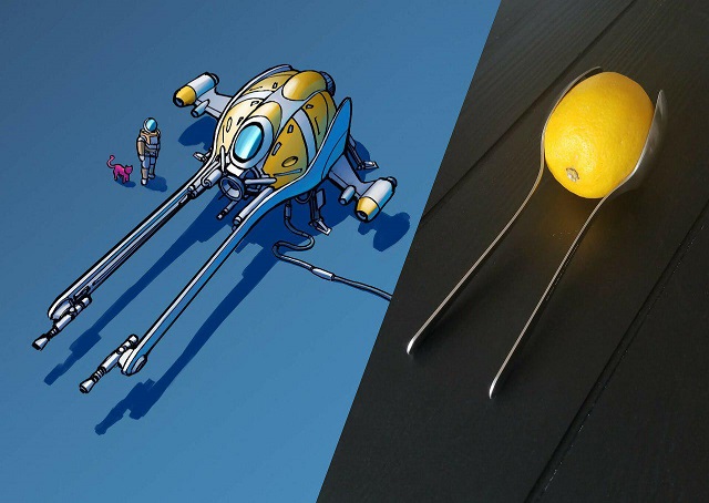 Программист из США рисует космические корабли, вдохновляясь бытовыми предметами (10 фото)