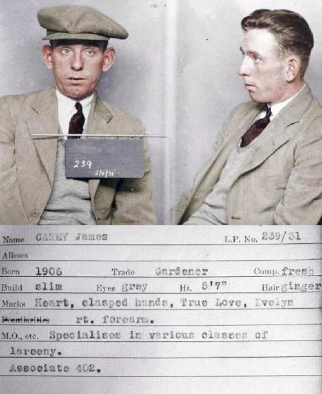 Ирландский художник колоризировал старые снимки британских преступников 1920-30-х годов (9 фото)