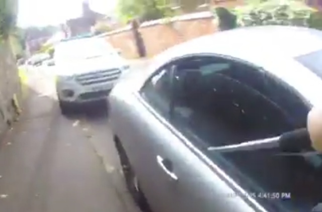 Британский полицейский разбил окно машины, чтобы спасти собаку "из заточения"