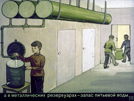 Диафильм 1970 года для школьников. Как выжить в условиях ядерной войны (39 фото)