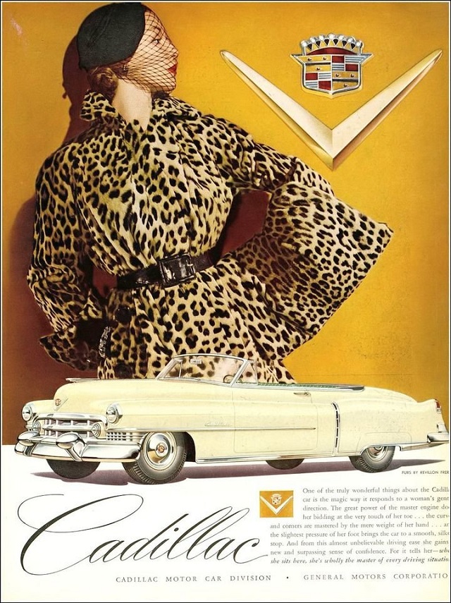 Шикарные женщины на рекламных постерах Cadillac начала 50-х годов (10 фото)