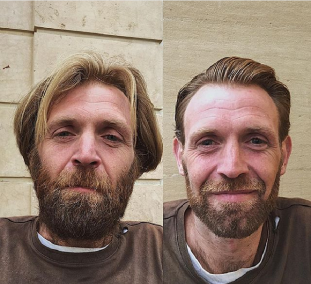 Барбер из Англии бесплатно стрижет бездомных и мотивирует их начать новую жизнь (24 фото)