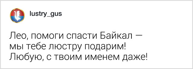 Российские пользователи просят Леонардо Ди Каприо спасти Байкал (1 фото + 16 скриншотов)