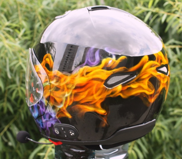 Мотоциклетный шлем до и после аэрографии (16 фото + видео)