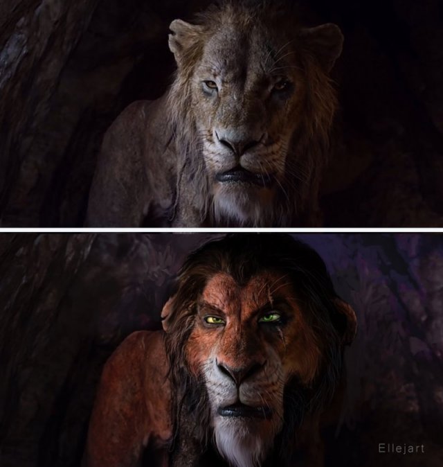 Художник добавил эмоций героям мультфильма "Король лев" (13 фото)