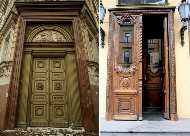 Для чего в старинных зданиях Санкт-Петербурга делали такие огромные двери? (2 фото)