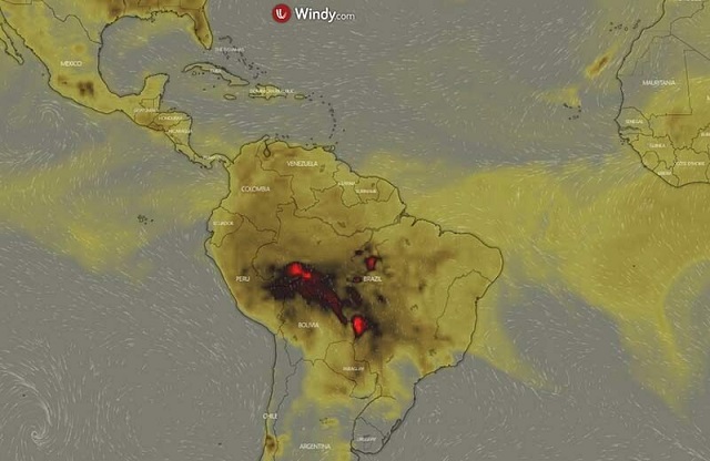 NASA показали снимки из космоса горящих лесов Амазонии (9 фото + видео)