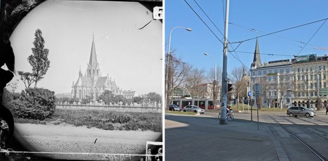 Фотосравнение: архивные снимки Вены прошлого века и фото современной столицы (10 фото)