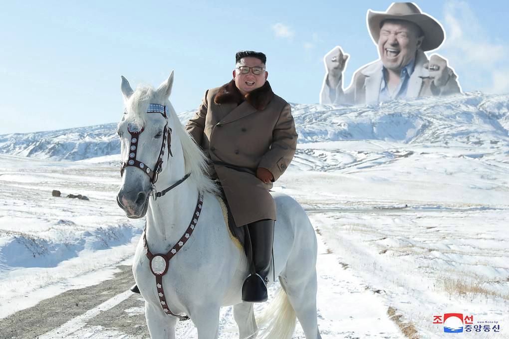 Ким Чен Ын прокатился на коне и стал героем фотожаб (23 фото)