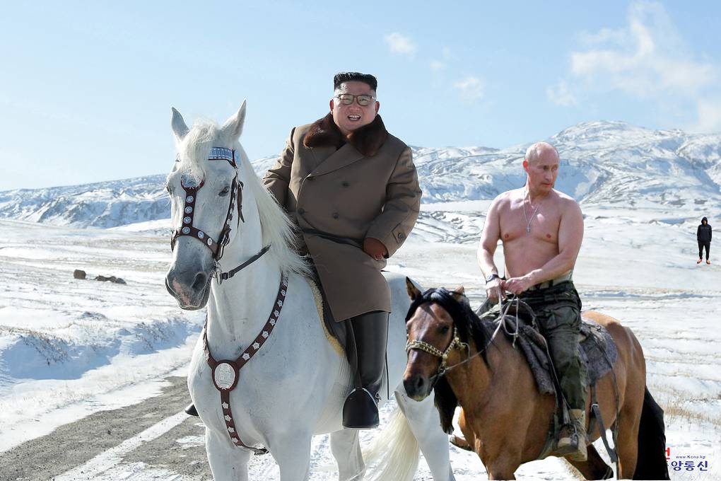 Ким Чен Ын прокатился на коне и стал героем фотожаб (23 фото)