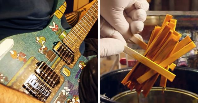 Парень из Глазго сделал гитару из 10 тысяч палочек для леденцов (14 фото + видео)
