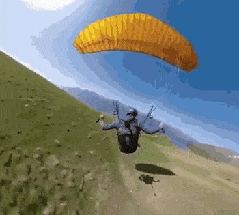 Превью с парашютом с горы