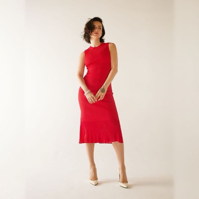Тина Канделаки в красном платье