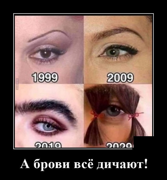 Демотиватор про брови и современную моду