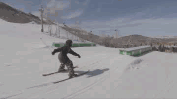 Эффектный трюк на лыжах