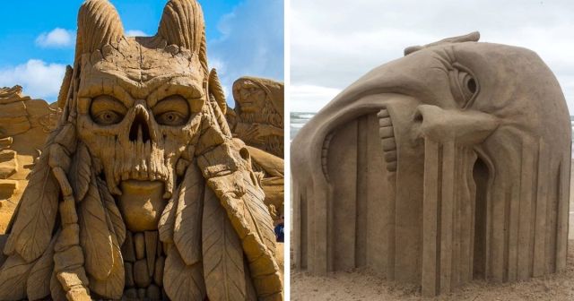 Впечатляющие фигуры из песка