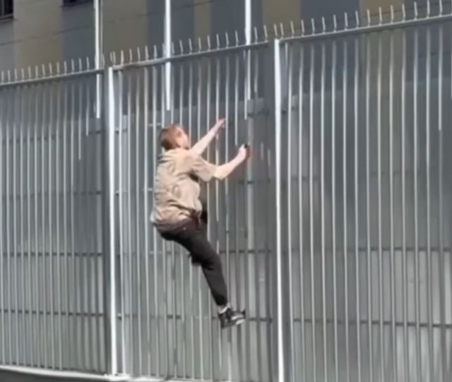 Сверхразум, убегая от полиции, перелез через забор прямо на территорию отдела