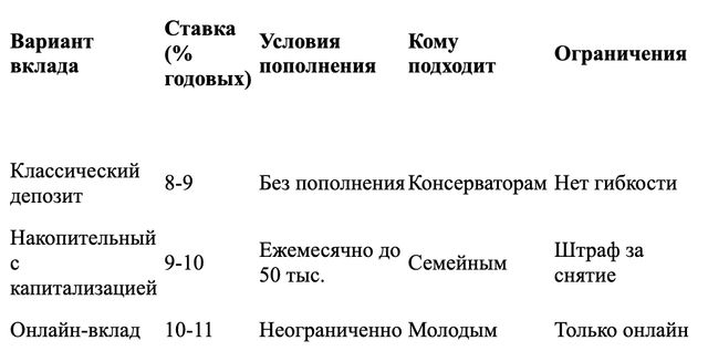 Вклады с высоким процентом для физических лиц